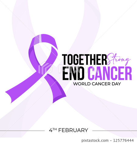 World Cancer Day Awareness Template Design. World Cancer Awareness Month in February Vector Illustration 125776444