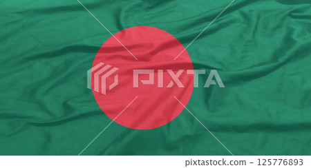 Bangladesh Flag Wind Waving Close Up 125776893