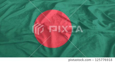 Bangladesh Flag Wind Waving Close Up 125776918