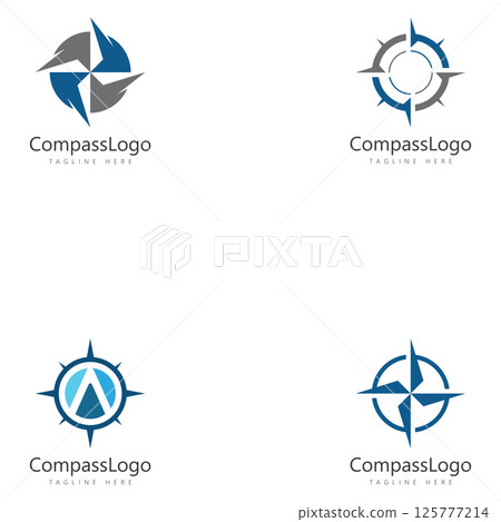 set of compass logo vector concept design template icon set of compass logo vector concept design template icon 125777214