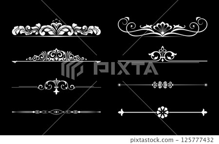 Vintage set. Floral elements for design monograms, invitations, frames, menus and labels. Graphic design of the website, cafes, boutiques, hotels, wedding invitations. 125777432