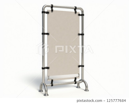 Metal frame sign holder for outdoor advertising in urban area 125777684