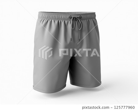 Lightweight gray shorts designed for casual wear and outdoor activities in warm weather 125777960