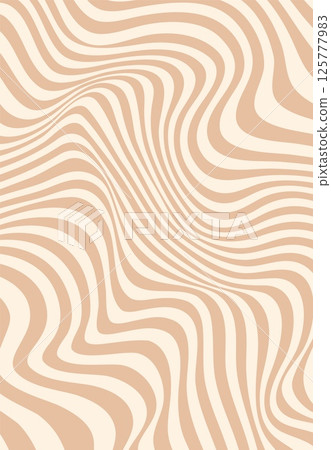 Trippy distorted beige wave groovy pattern or texture. Wavy line groovy retro vector pattern, psychedelic y2k texture. Distorted spiral funky background or trippy hippie vintage wallpaper print Trippy distorted beige wave groovy pattern or texture. Wavy line groovy retro vector pattern, psychedelic y2k texture. Distorted spiral funky background or trippy hippie vintage wallpaper print 125777983
