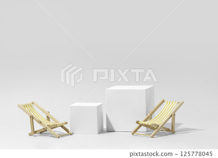 Minimalistic summer product presentation scene  125778045