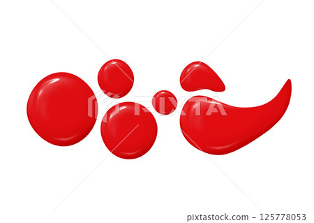 Set of Red Gel Nail Polish Drops Isolated on White. Set of Red Gel Nail Polish Drops Isolated on White. 125778053