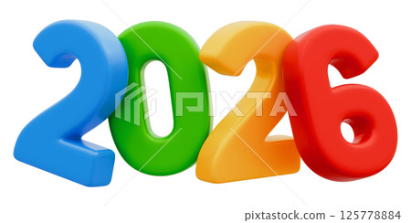 2026 Glossy Plastic Colored Numbers 125778884