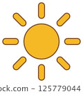 Simple sun illustration icon 125779044