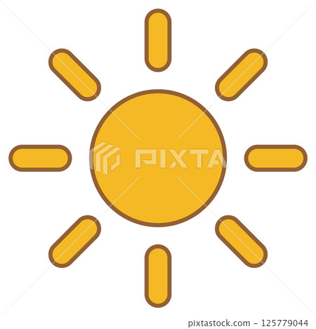 簡單的太陽圖圖標 簡單的太陽圖圖標 125779044