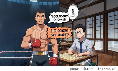 Boxer and chess player Boxer and chess player 125779058