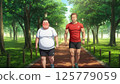 Jogging in the forest 125779059