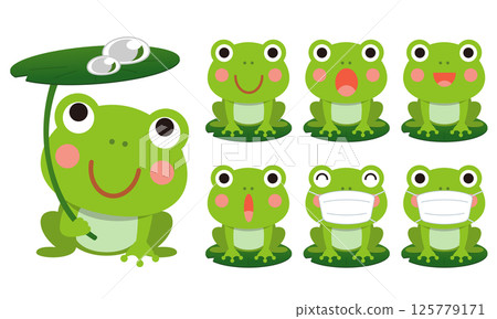Cute frog illustration 01 125779171