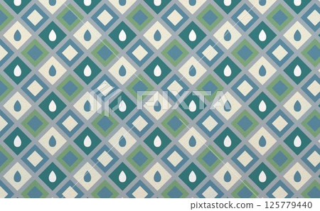 Rain drops and diamond geometric pattern Rain drops and diamond geometric pattern 125779440