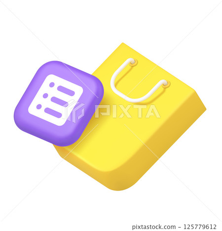 Shopping list planning productivity efficiency organization 3d icon realistic vector illustration Shopping list planning productivity efficiency organization 3d icon realistic vector illustration 125779612