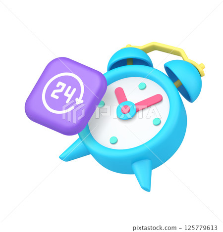 Always available time management deadline reminder notification 3d icon realistic vector Always available time management deadline reminder notification 3d icon realistic vector 125779613