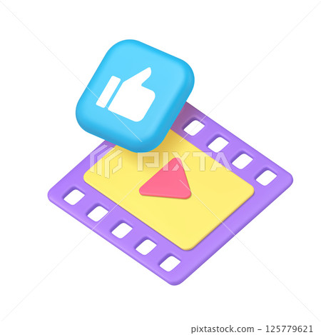 Video multimedia content blog vlog social network like comment 3d icon realistic vector illustration 125779621