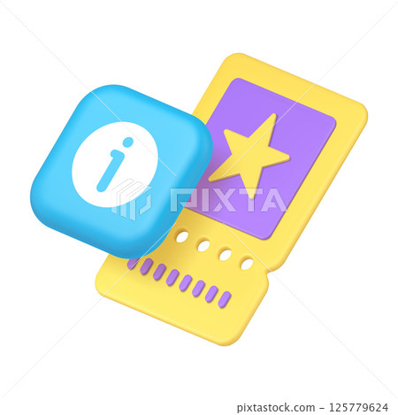 Ticket coupon voucher pass loyalty special offer important information 3d icon realistic vector 125779624