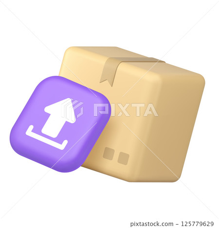 Cargo delivery postal parcel download loading courier service 3d icon realistic vector illustration Cargo delivery postal parcel download loading courier service 3d icon realistic vector illustration 125779629