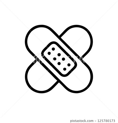 Crossed Band Aids Bandage Icon vector illustration 125780173