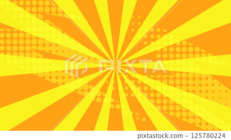 yellow cartoon background with abstract sunburst and graphic dots pattern design yellow cartoon background with abstract sunburst and graphic dots pattern design 125780224