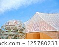 A pavilion shining against the blue sky 125780233