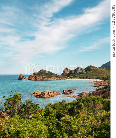 Seascape of the eastern coast of Sardinia, Italy. Ogliastra. 125780299