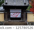 Autumn mountain gate with beautiful autumn leaves "Japanese style image" (Kyoto) 125780526