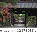 A mountain gate surrounded by autumn leaves: "Japanese style image" (Kyoto) 125780531