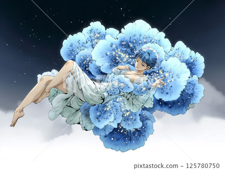 Illustration material of a sea slug fairy 125780750