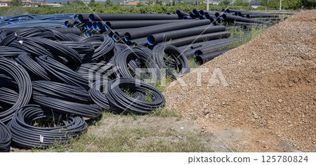 Black HDPE silicone pipe,plastic pipes for water supply. Black HDPE silicone pipe,plastic pipes for water supply. 125780824