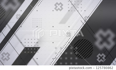 時尚的平面構圖，在對角線背景上具有簡單的形狀 - 單調 125780862