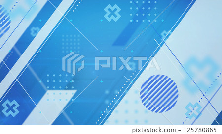 時尚的平面構圖，具有簡單的形狀，對角線背景為藍色 125780865