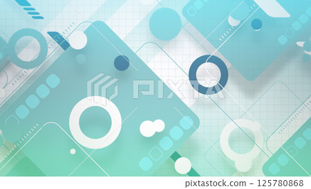 A pop and stylish flat composition of rounded rectangles and simple shapes - Mint Green A pop and stylish flat composition of rounded rectangles and simple shapes - Mint Green 125780868