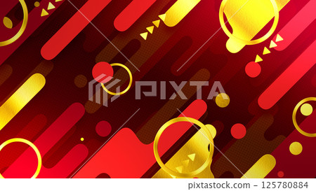 Geometric background with liquid stripes and circles - Red Geometric background with liquid stripes and circles - Red 125780884