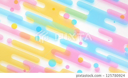 Pop background with liquid stripes and small circles - Colorful on white background 125780924