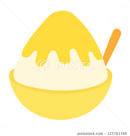 Vector illustration of shaved ice with lemon syrup Vector illustration of shaved ice with lemon syrup 125781386