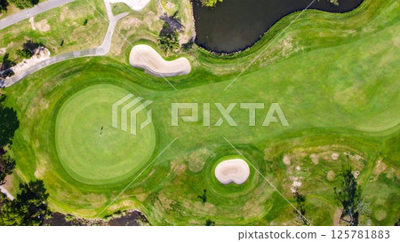 Golf course image background material 16:9 size AI generated material Golf course image background material 16:9 size AI generated material 125781883