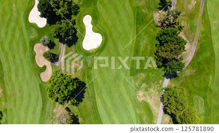 高爾夫球場圖像背景素材16:9尺寸AI生成素材 高爾夫球場圖像背景素材16:9尺寸AI生成素材 125781890