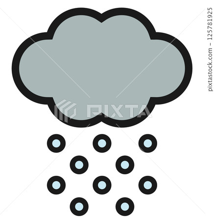 Snow/light rain icon illustration Snow/light rain icon illustration 125781925