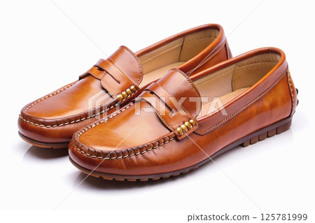 Brown moccasins. Men's summer light shoes 125781999
