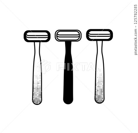 Disposable razors black and white vector illustration Disposable razors black and white vector illustration 125782285