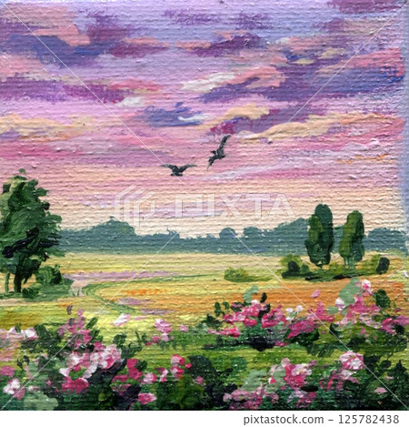 Mountain islands on the water on the horizon of evening,morning sky in blur. Rocky island evening landscape, wallpaper.3D render Mountain islands on the water on the horizon of evening,morning sky in blur. Rocky island evening landscape, wallpaper.3D render 125782438