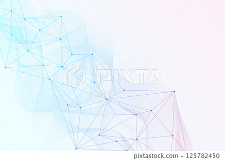 Global network connection website header or banner design. Abstract background with connecting dots and lines. Global business. Social network communication. Internet technology. Vector illustration 125782450