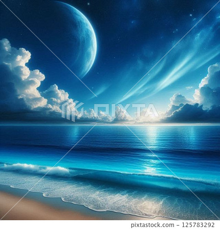 Beach Sand Marine Blue 125783292