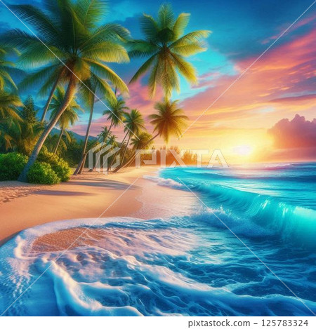 Beach Sand Marine Blue 125783324