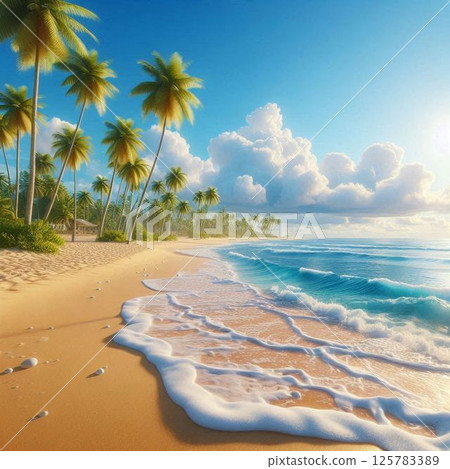 海灘沙色海洋藍色 125783389
