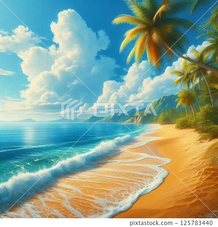 Beach Sand Marine Blue 125783440