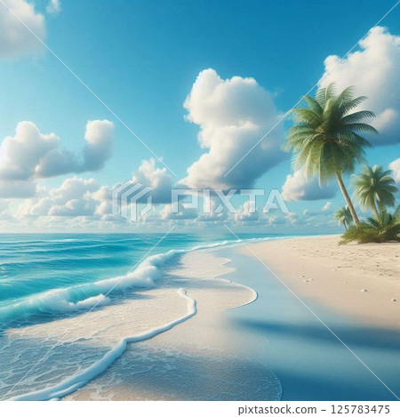 Beach Sand Marine Blue 125783475