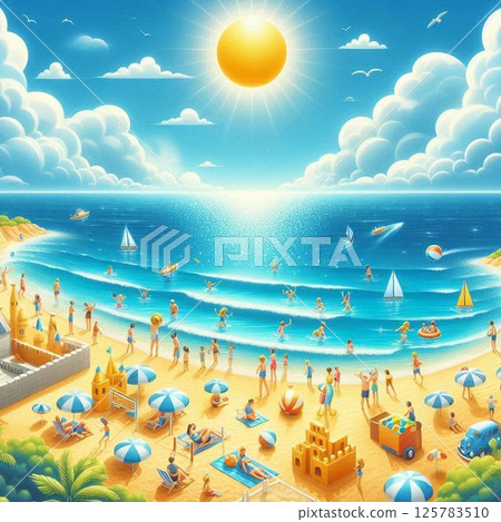 Beach Sand Marine Blue 125783510