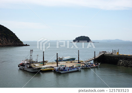 Fishing boats at Somuui Island dock in Incheon, Korea 125783523